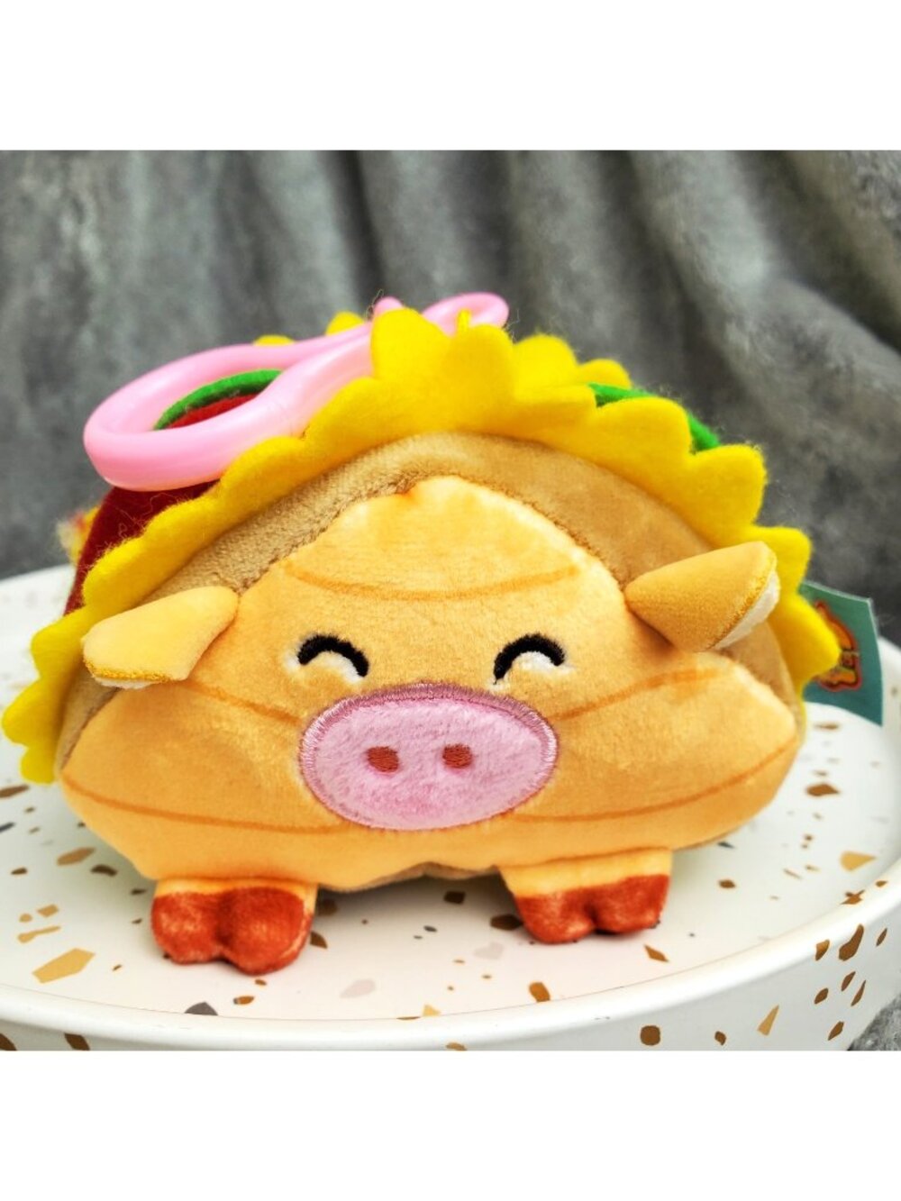 Sandoichis Mini Clip On Plush Series 1 Peggy the Panini Pig Toy Bag Charm Yellow